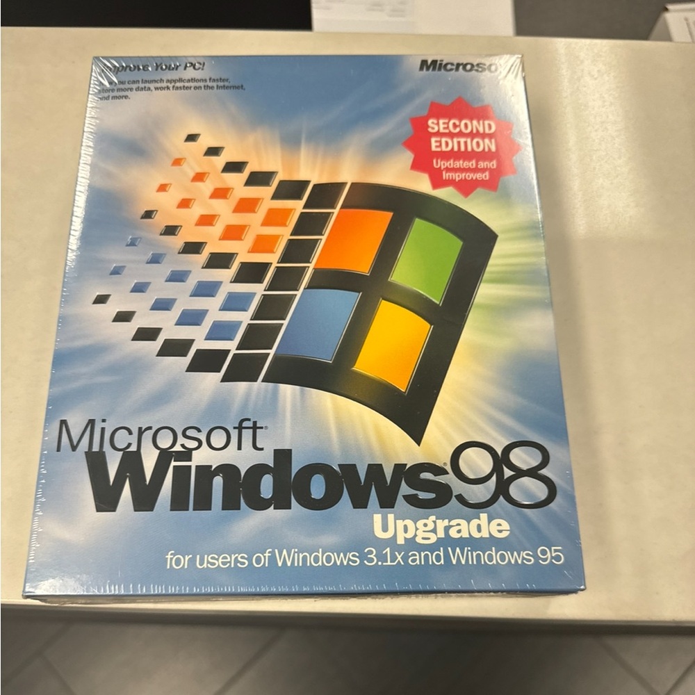 Vintage Microsoft Windows 98 Second Edition Upgrade Operating System